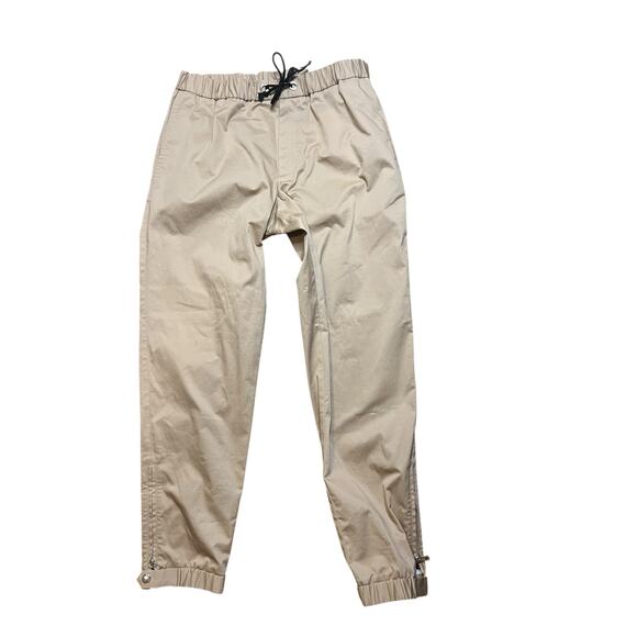 Moncler Gabardine Basic Stretch Drawstring Pants Tan Size 48 IT/US 32 - Picture 1 of 16